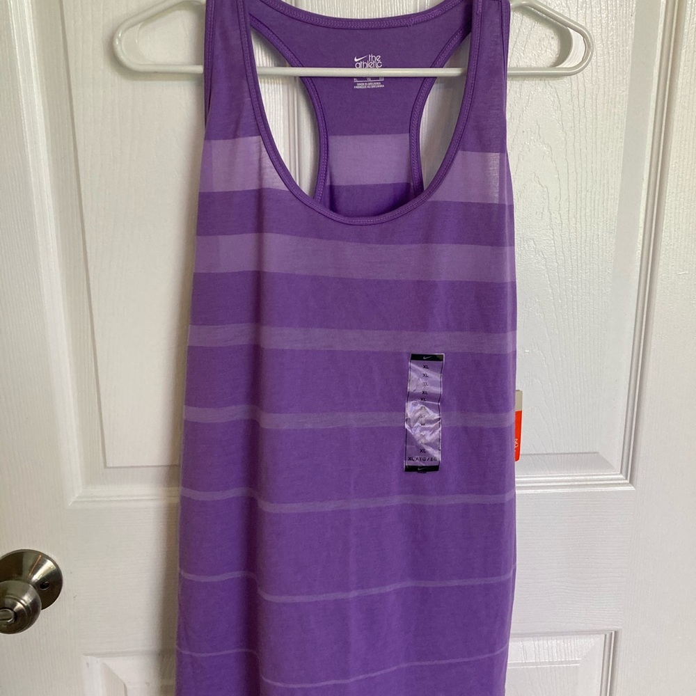 NWT Nike Purple Stripes Workout Tank Size XL